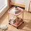 Ensemble de 4 tables de chevet avec roulettes, table de chevet en plastique à 2 niveaux avec tablettes de rangement et table de chevet mobile pour la chambre à coucher (ensemble de 4)-132147686