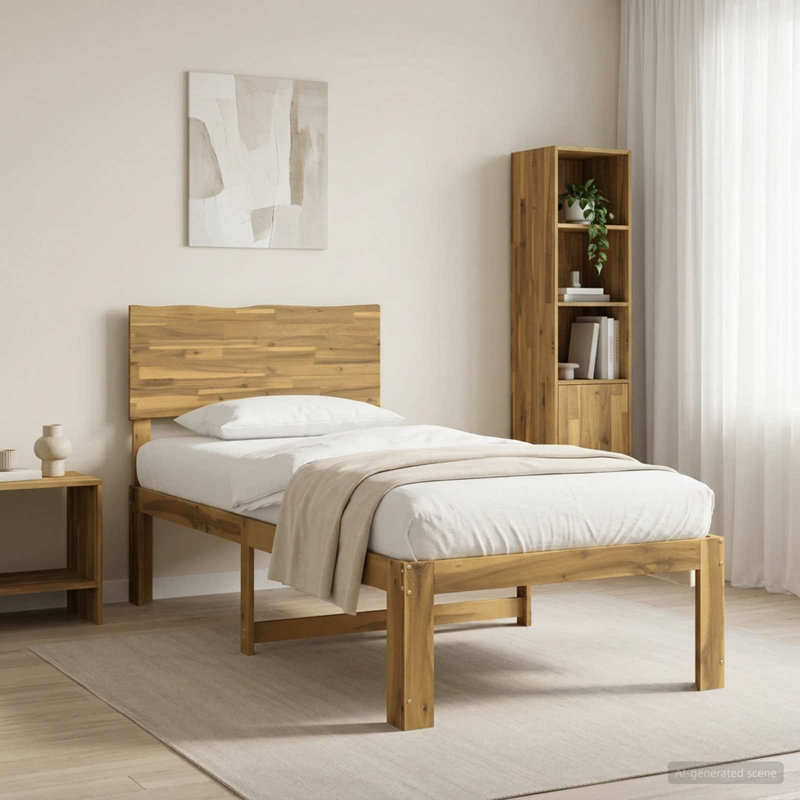 Solid Wood Bed Frame, Small Single (2'6), White