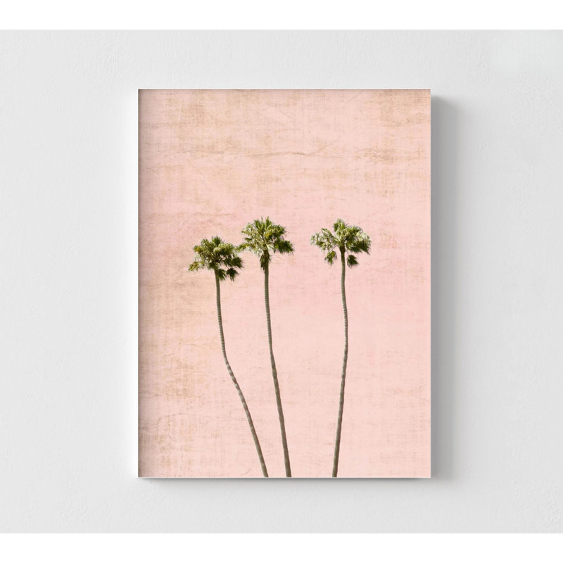 Think Pink By Natalie Carpentieri, Tropical Palms Decor, Pink Plants Artwork, Pink Room Wall Art, Tropical Picture Palms Artwork