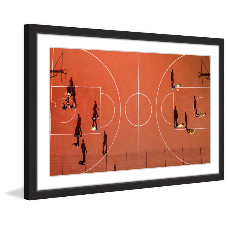 « basket court », reproduction de photo encadrée, 20 po x 30 p