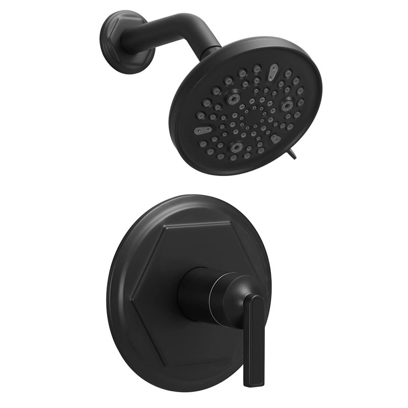 Wall Mounted Shower System Single Handle Shower Faucet Set Brass High Pressure Shower Trim Kit With Rough-In Valve
