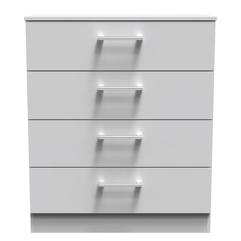Beraud 4 Drawer Chest in Matt (Ready Assembled), Grey