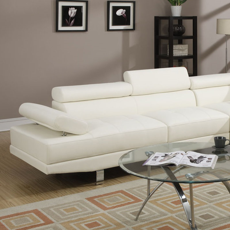 Canapé modulaire en similicuir blanc