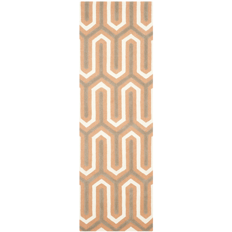 Deedgra Hand Tufted Wool Geometric Rug, Runner 2'6" x 8'
