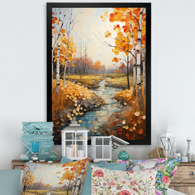 «Wath Birch Woods Autumn Tapisserie VII», reproduction d'art sur toile