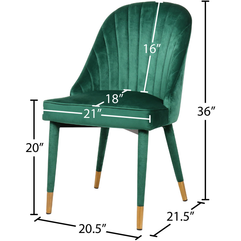 Chaise d'appoint rembourrée en velours Belle, Velours vert