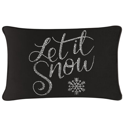 Coussin «Let It Snow» Sparkles Home | Velours avec perles et strass | Insertion de plumes