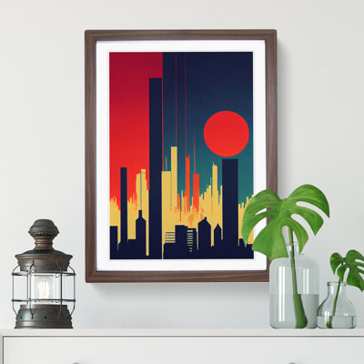 A City Skyline Sunset No.3 Abstract - Wall Art