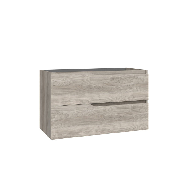 Menta 38.9" Wall Mounted Single Bathroom Vanity Base Only, Gray Pine