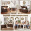 63" L Shaped Storage Bench, Breakfast Nook Bench with Hidden Storage, Wooden Corner Dining Benches Seating, Breakfast Nook Table Set for Entryway, Dining Room, Kitchen, Walnut Brown-133418596
