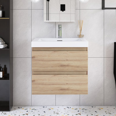 Meuble-lavabo simple 24 po avec plateau en résine intégré 24 po