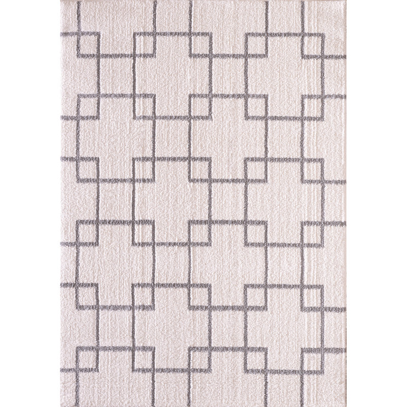 Tapis crème/argenté Kempf, Rectangle 7 pi 10 po x 10 pi 10 po