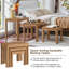 Ensemble de 3 tables gigognes Farmhouse, ensemble de table de salon avec coins arrondis et 4 pieds de table épaissis-129197515