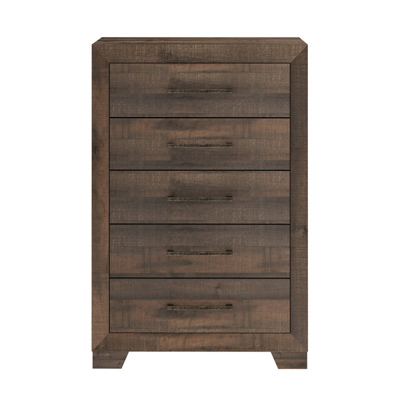 Commode brune à 5 tiroirs