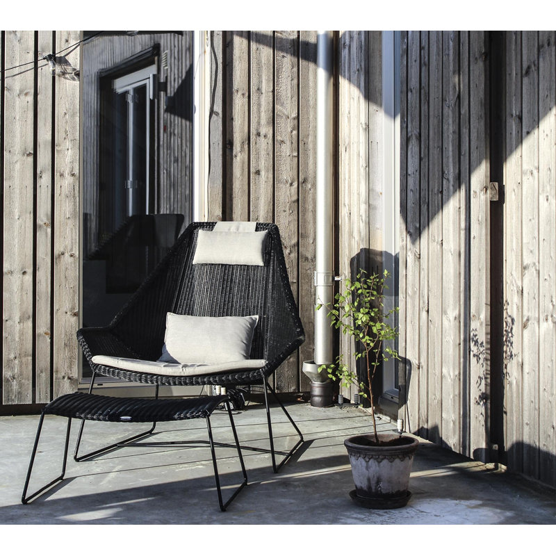 Breeze Outdoor Ottoman, Black