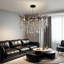 Modern Chandelier Crystal Black, Large Luxury Raindrop Pendant Light, Round Crystal Pendant Light Fixture, Luxury Tree Branch Chandelier for Kitchen Island, Dining Room, 80 cm