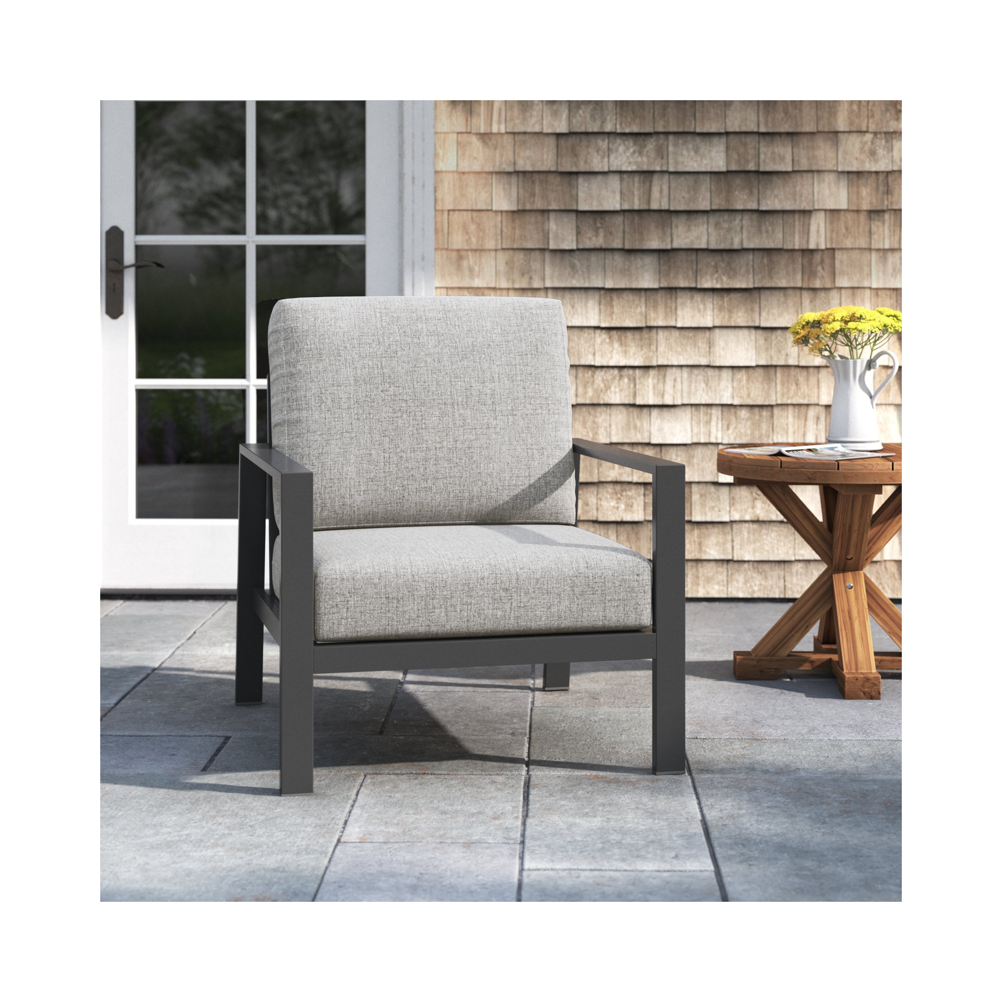 Townsend Patio Chair with Sunbrella Cushions, Canvas Granite Sunbrella® Canvas