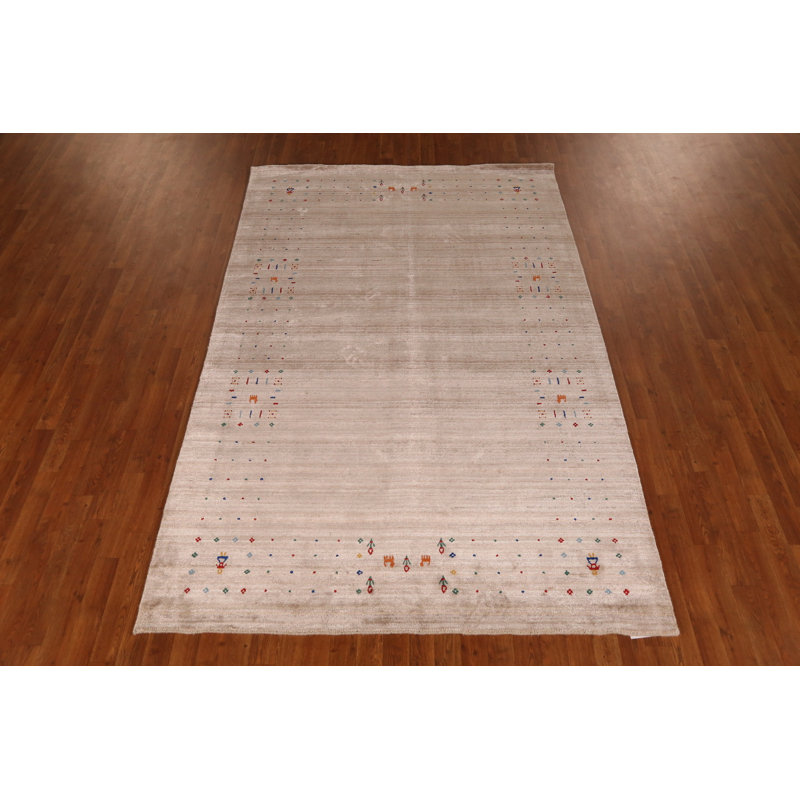 Silk Gabbeh Style Oriental Area Rug 6x9