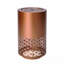 20.87"H Brown Metal Cutout Outdoor Water Fountain with LED Lights, Modern Freestanding Candle Style Water Feature for Patio Backyard Decor