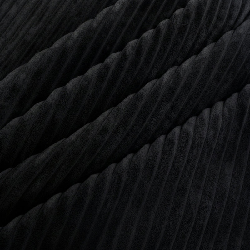 Repose-pieds plein Corduroy Upholstery, Black