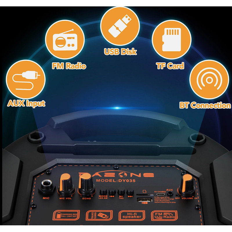 Haut-parleur portatif Bluetooth 3000 W