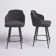 Archaimbaud Swivel Upholstered Counter Stool with Metal Frame