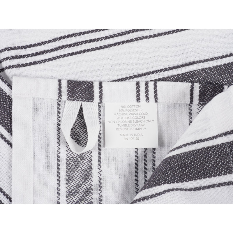 18" W Recycled Cotton Kitchen Towels, Steele Grey