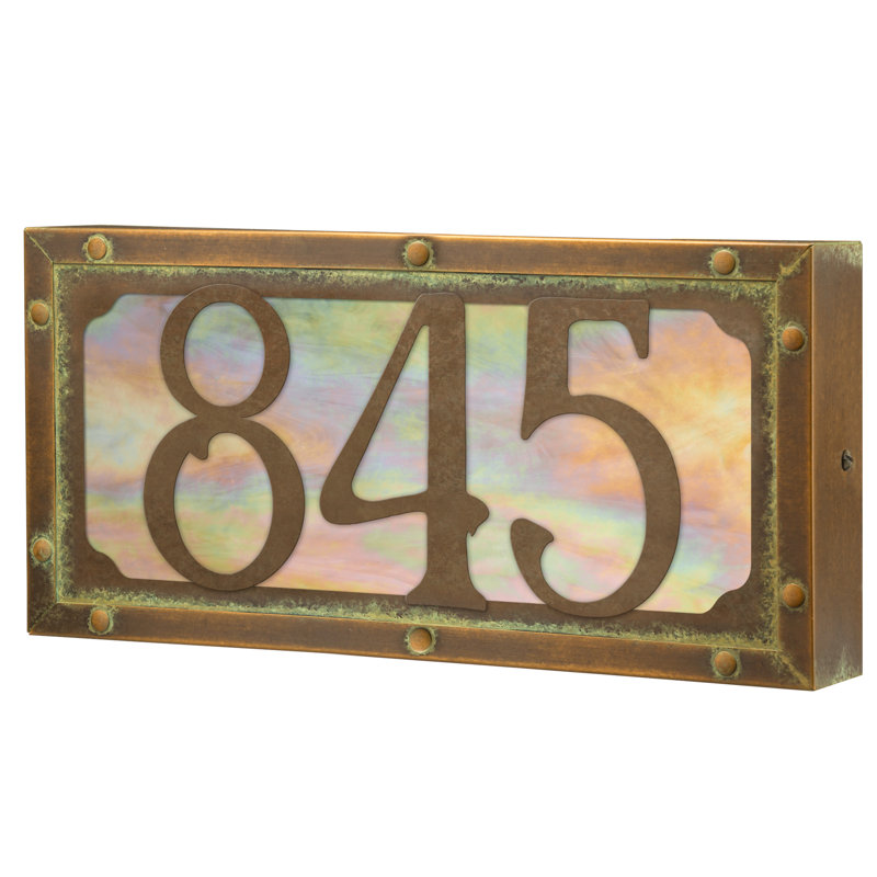 Willowglen Illuminated House Numbers (120 Volts) With 1 To 3 Numbers, New Verde/Gold Iridescent