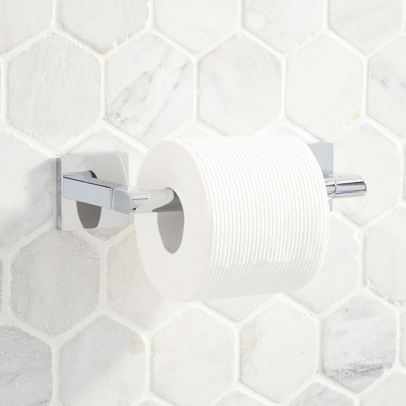 Hibiscus Wall Mount Toilet Paper Holder, Chrome