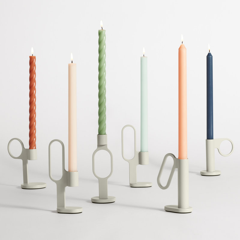 Blu Dot Taper Candle Set, Orange/Pink