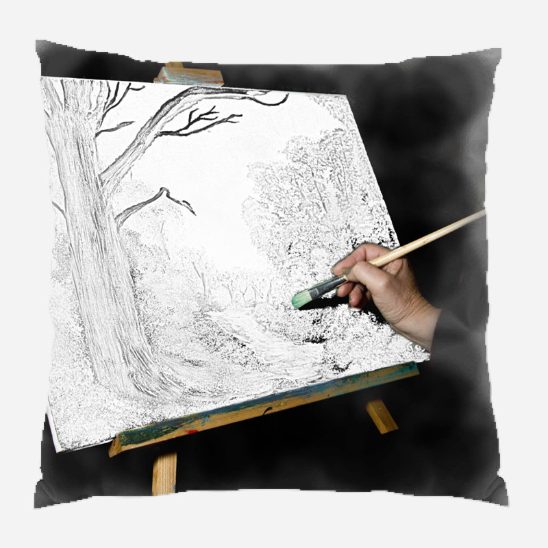 Coussin décoratif paint Vallee, Microsuède, Intérieur
