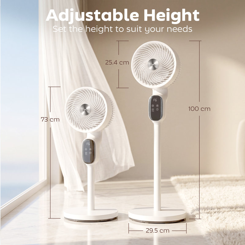 Air Circulator Fan, White/Black/Silver