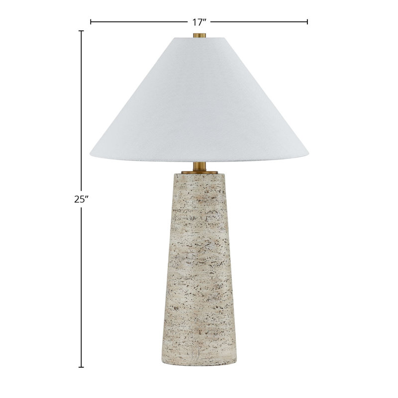 Lampe de table 25 po avec abat-jour en lin Ifeyinwa, beige