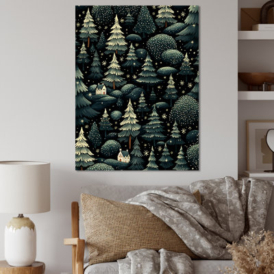 Motif de sapin de Noël I - Pin Art mural