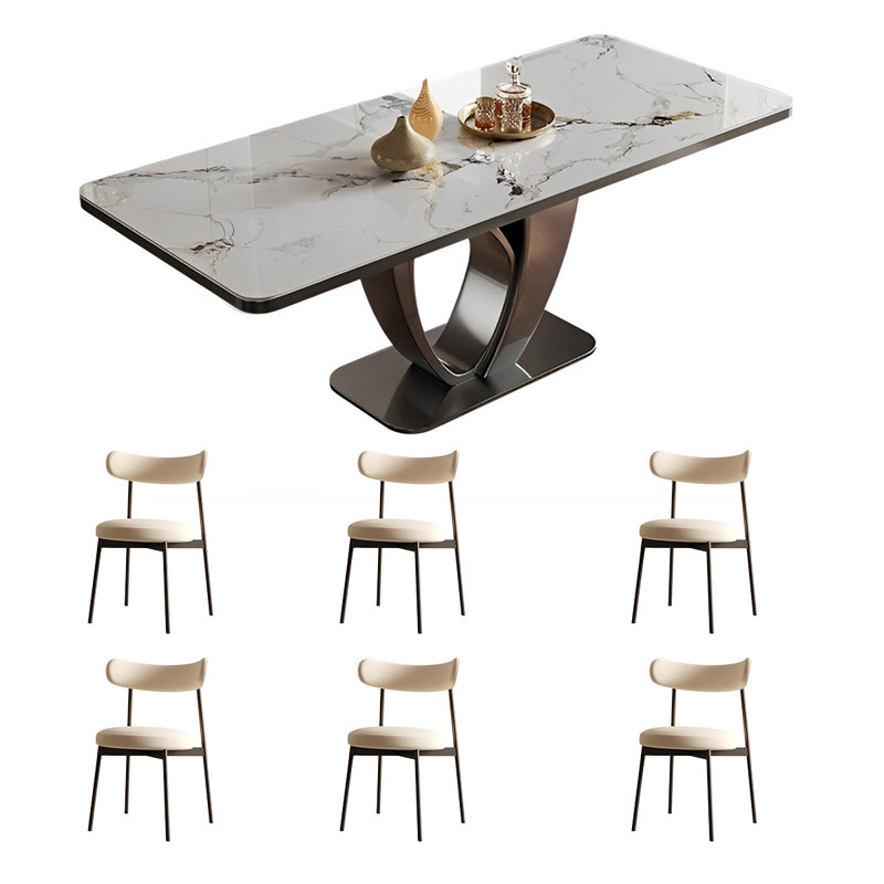 Ensemble de table et de chaises rectangulaires Home Rock, H 29,52 po x L 62,99 po x l 33,46 po