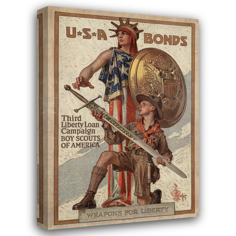 «Weapons for Liberty» par J.C. Leyendecker - Art mural sur toile tendue avec châssis, H 40 po x l 28 po