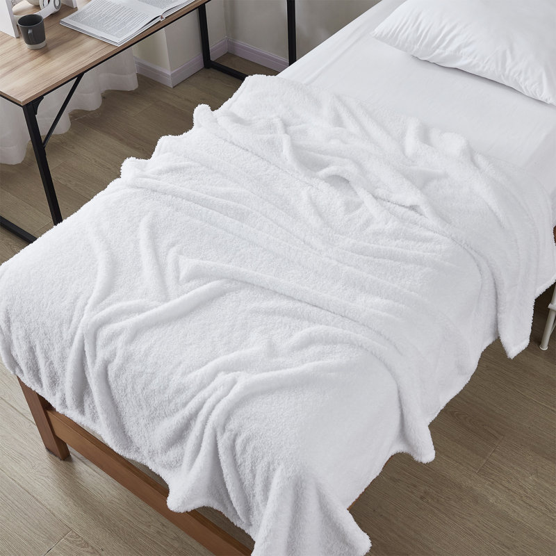 Blanketry Coma Inducer Sherpa Oversized Throw Blanket, White