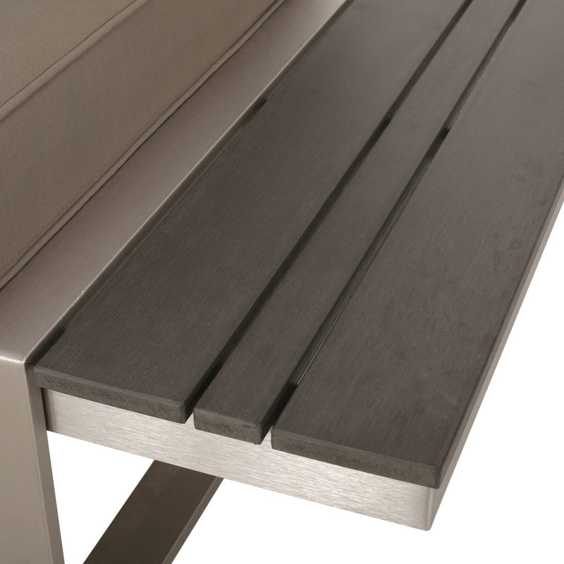 Khaki Aluminium Right Arm Seater - Comfortable Seating Solution. 65in. Depth, 30.22in. Width, 26.85in. Height, 43.6lb. Weight Spacious Seater.