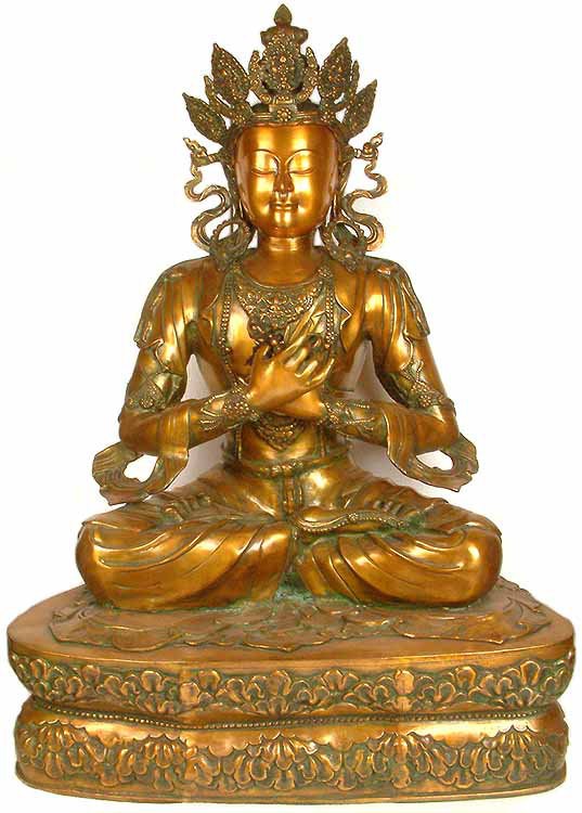 Bouddha couronné de grande taille