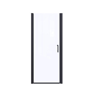 34" W X 72" H Semi-Frameless Pivot Shower Door,Matte Black