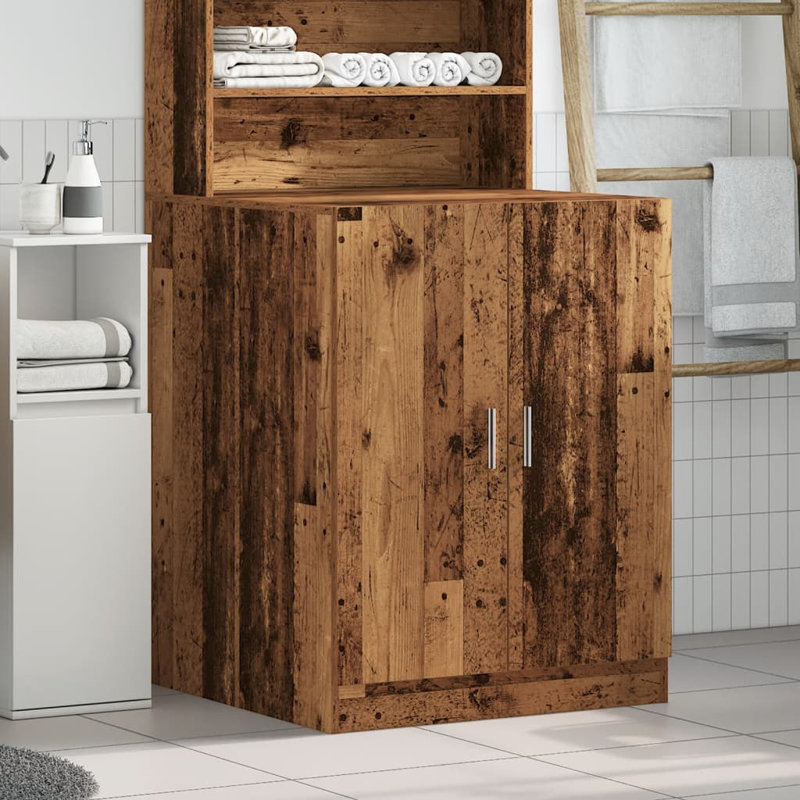Awab Solid Wood Linen Cabinet, Old Wood