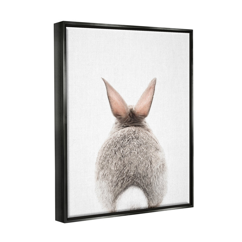 «Rabbit Tail On», impression encadrée sur bois par Sissi et Seb, Cadre flottant noir de jais, H 21 po x l 17 po x P 1,7 po