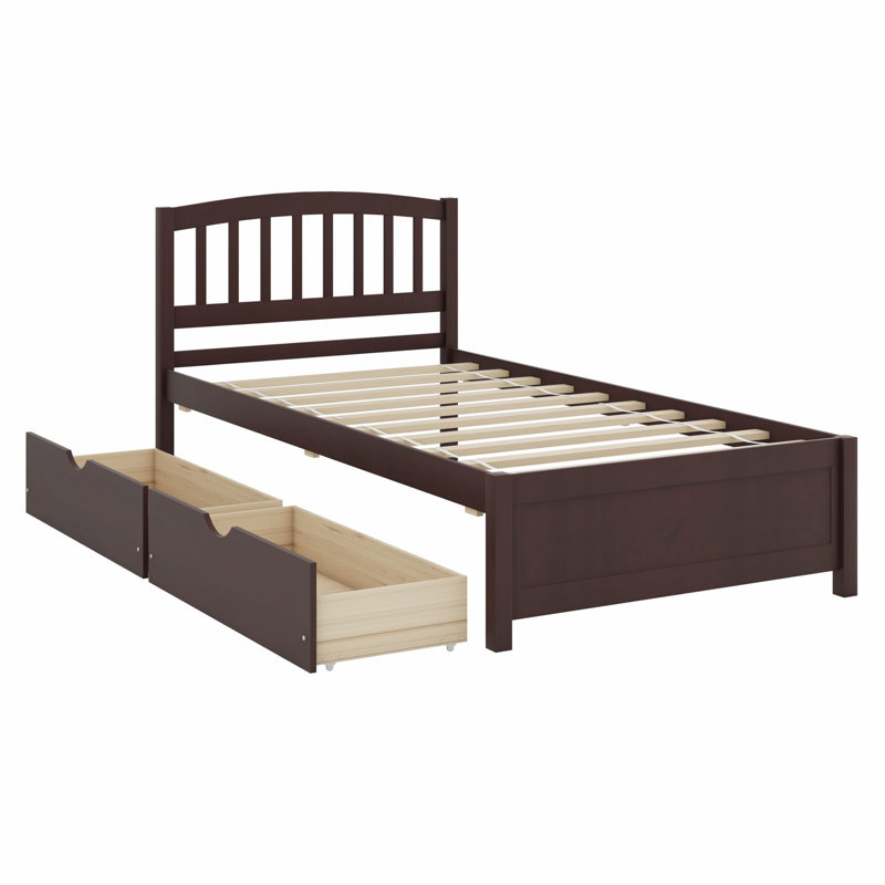 Lit plateforme avec rangement, Espresso
