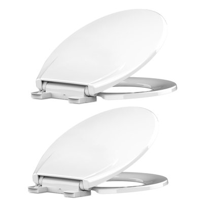2 Pcs Toilet Seat Round,Toilet Seat With Quick-Release And Quick-Attach, Plastic Toilet Seat With Soft Close