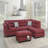 Sectional Sofa Red Velvet #F6419