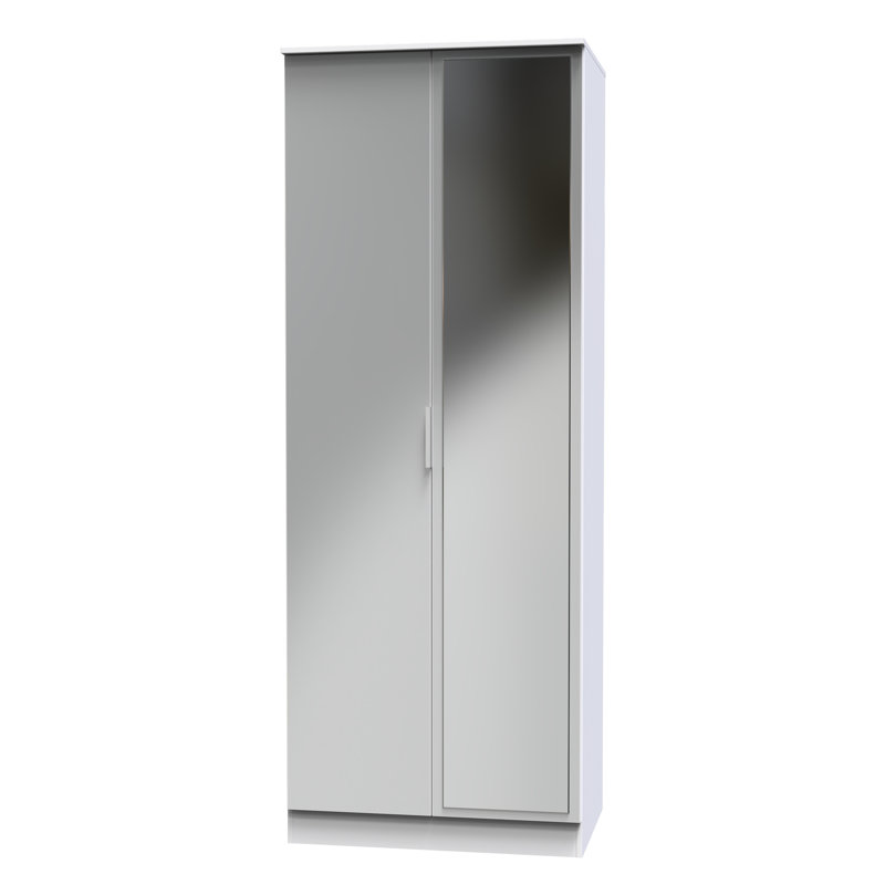 Biernat Manufactured Wood Wardrobe, Uniform Grey/White