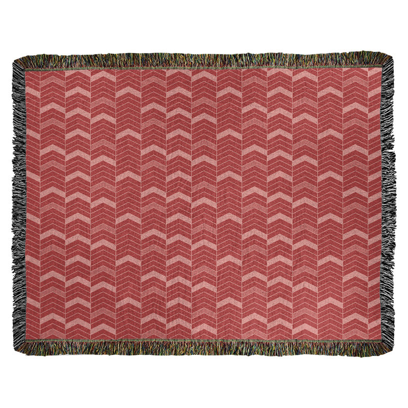 Couverture en coton tissé Rhonda, l 37 po x L 52 po, Cerisier
