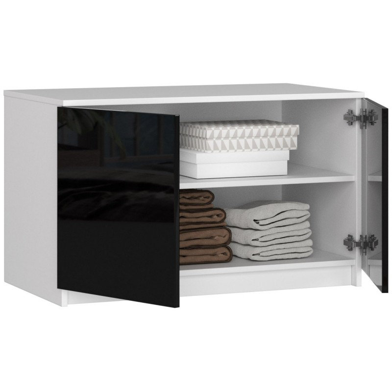 Alexiyana 2 - Door Rectangle Accent Cabinet, White/Black