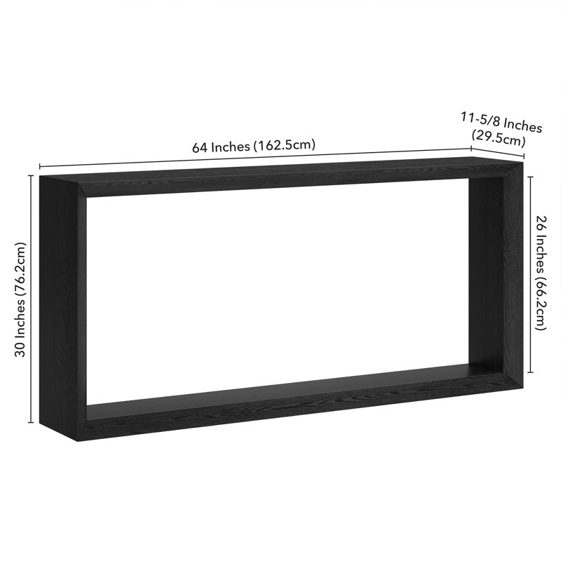 Jasan 64" Wide Rectangular Console Table, Black