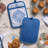 MARTHA STEWART Strie Medallion Pot Holder 2-Pack Set Navy Blue 7"x10"